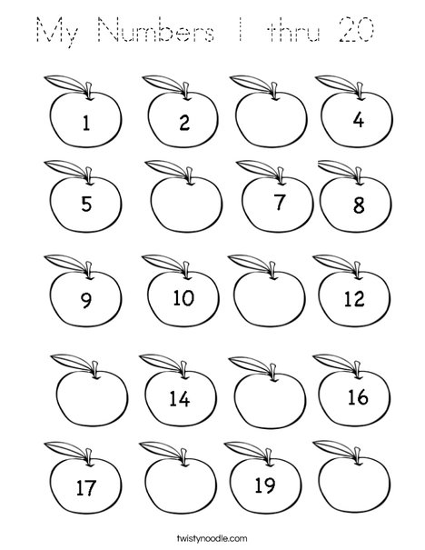 Apple Counting Coloring Page