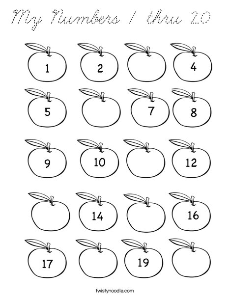 Apple Counting Coloring Page