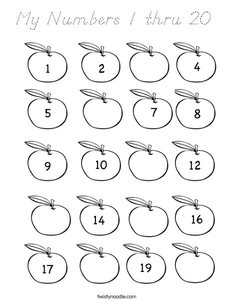 Apple Counting Coloring Page