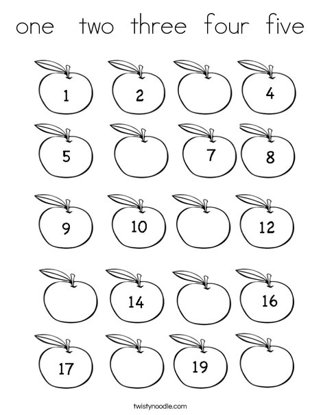 Apple Counting Coloring Page