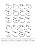 one   two  three  four  five Worksheet
