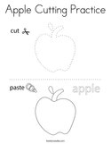 Apple Cutting Practice Coloring Page