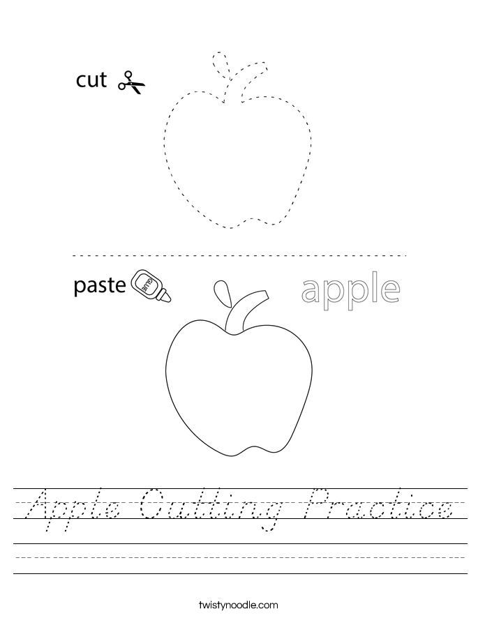 Apple Cutting Practice Worksheet