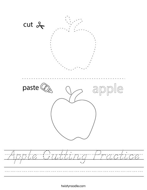 Apple Cutting Practice Worksheet
