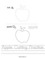 Apple Cutting Practice Handwriting Sheet