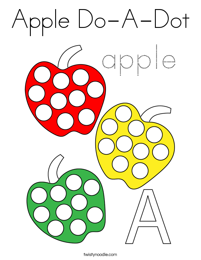 Apple Do A Dot Coloring Page Twisty Noodle