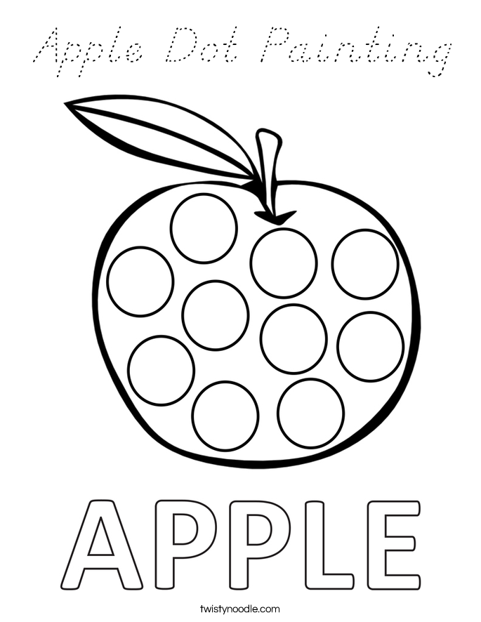 Apple Dot Painting Coloring Page