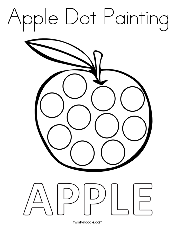 Apple Dot Painting Coloring Page Twisty Noodle
