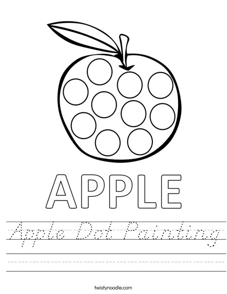 Apple Dot Painting Worksheet