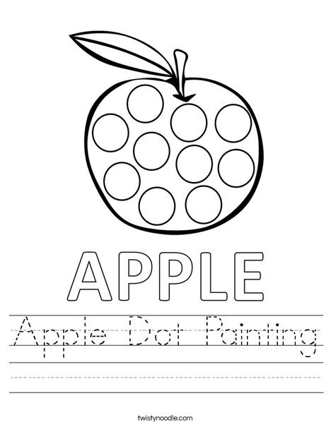 Apple Dot Painting Worksheet - Twisty Noodle