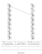 Apple Letter Match Handwriting Sheet