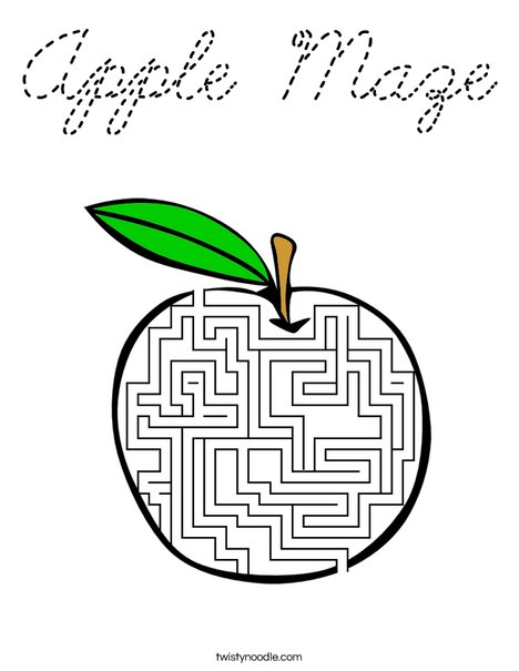 Apple Maze Coloring Page