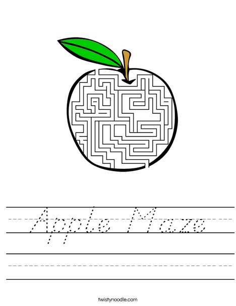 Apple Maze Worksheet