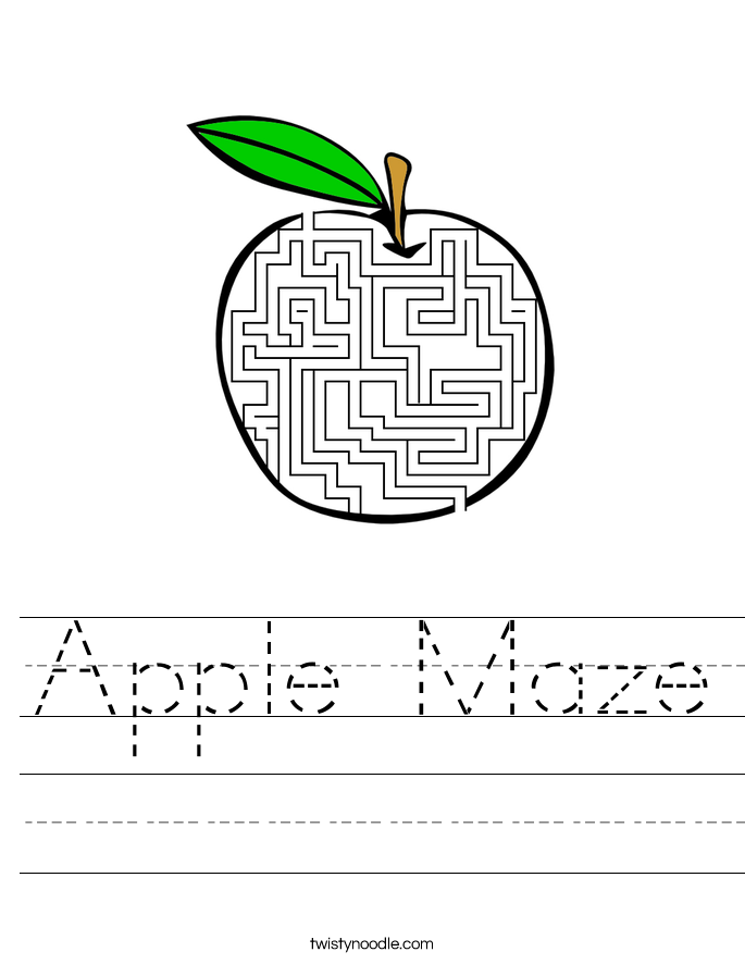 Apple Maze Worksheet