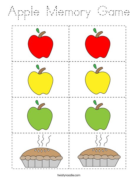 Apple Memory Game Coloring Page