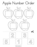 Apple Number Order Coloring Page