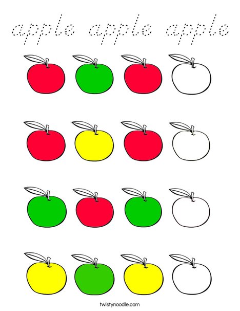Apple Pattern  Coloring Page