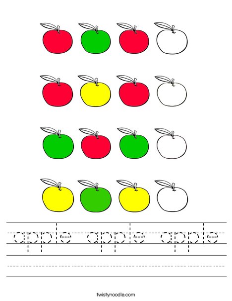 Apple Pattern  Worksheet