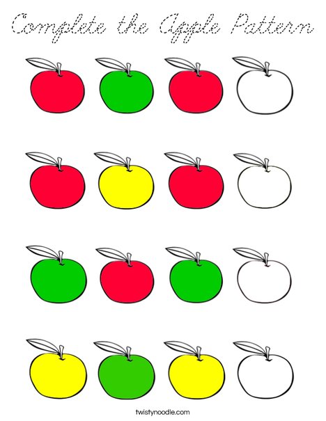 Apple Pattern  Coloring Page