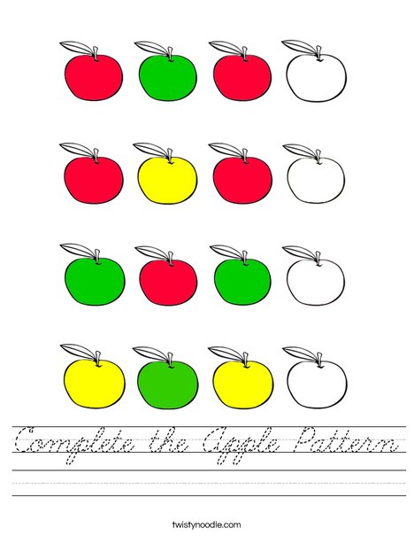 Apple Pattern  Worksheet