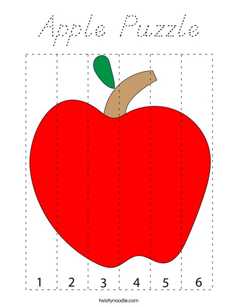 Apple Puzzle Coloring Page