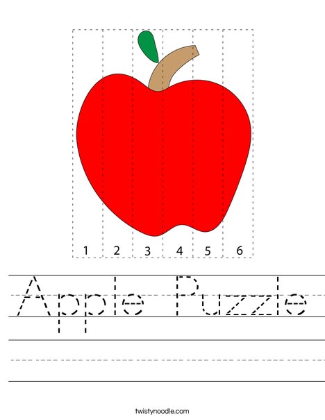 Apple Puzzle Worksheet