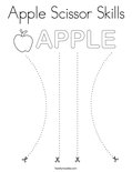 Apple Scissor Skills Coloring Page