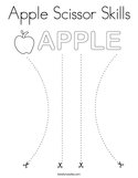 Apple Scissor Skills Coloring Page