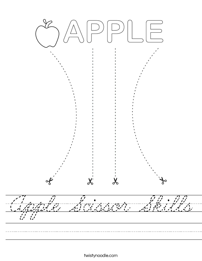 Apple Scissor Skills Worksheet