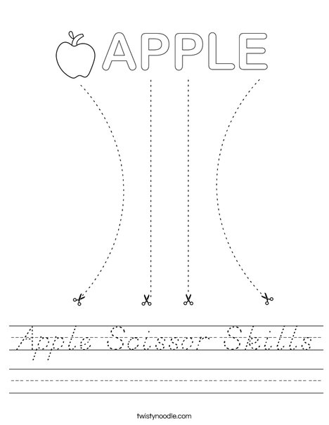 Apple Scissor Skills Worksheet