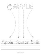 Apple Scissor Skills Handwriting Sheet