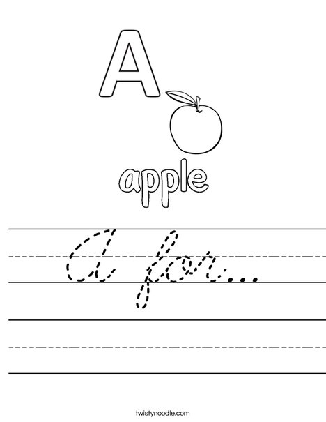 Apple starts with A Worksheet