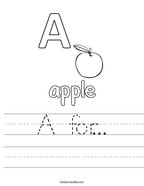 A for Handwriting Sheet