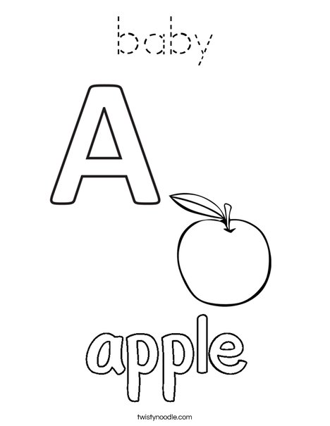 Apple starts with A Coloring Page