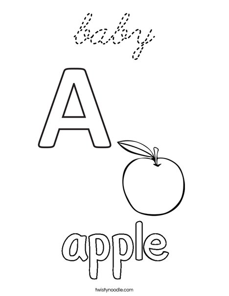 Apple starts with A Coloring Page