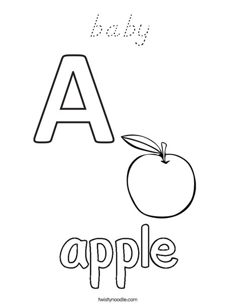 Apple starts with A Coloring Page