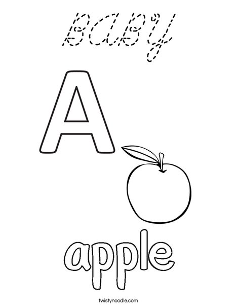 Apple starts with A Coloring Page