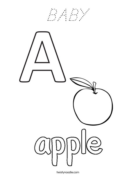 Apple starts with A Coloring Page