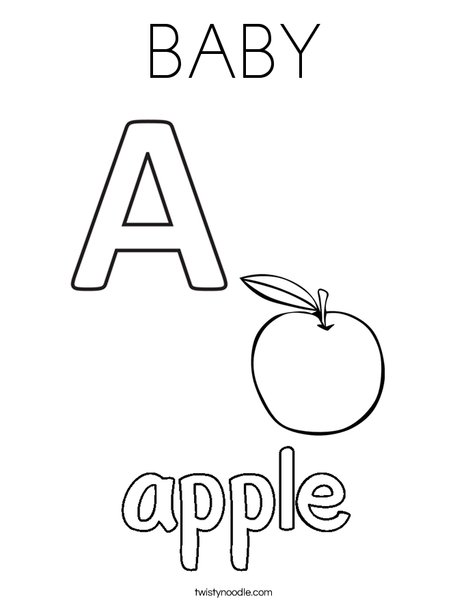 Apple starts with A Coloring Page