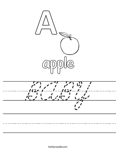 Apple starts with A Worksheet