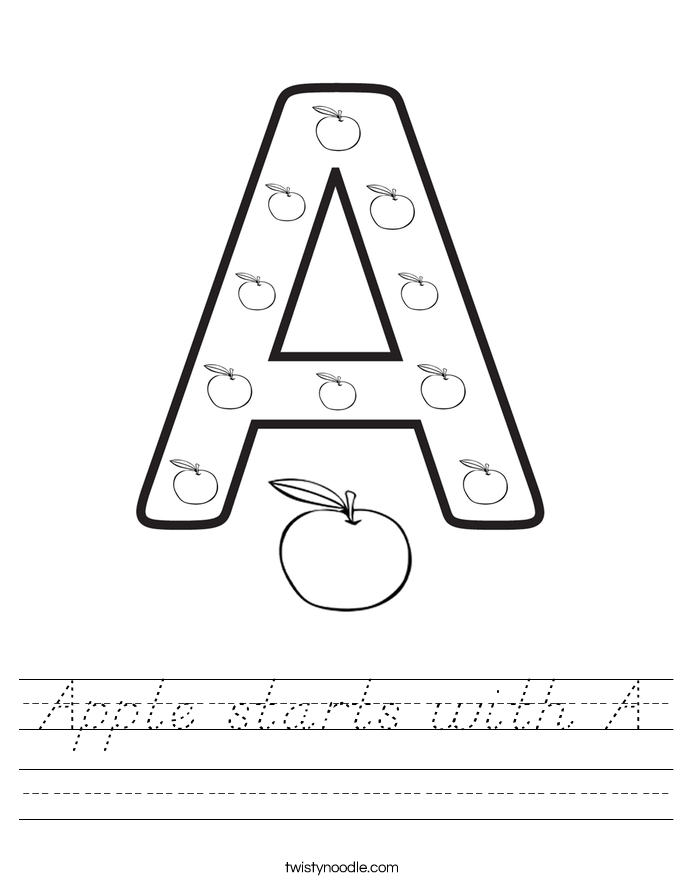 Apple starts with A Worksheet