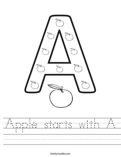 Apple starts with A. Worksheet