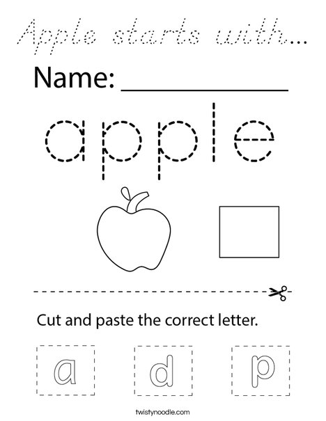 Apple starts with... Coloring Page