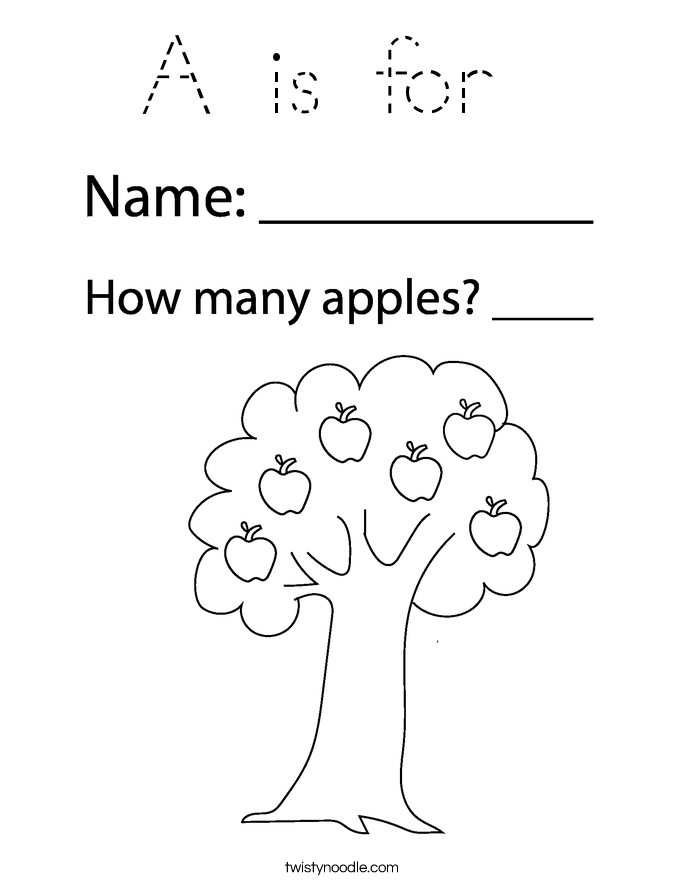 A is for  Coloring Page