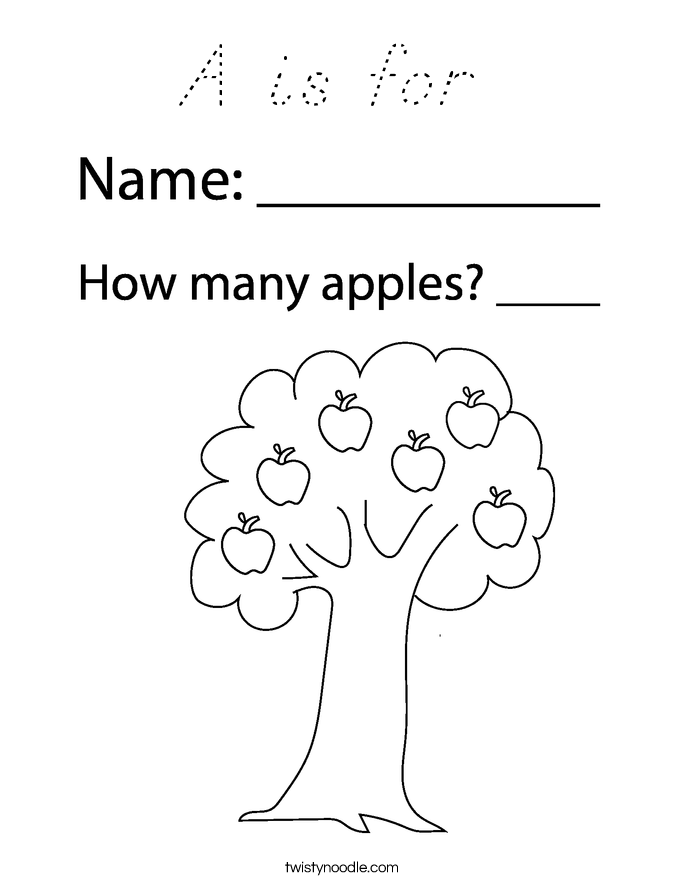 A is for  Coloring Page