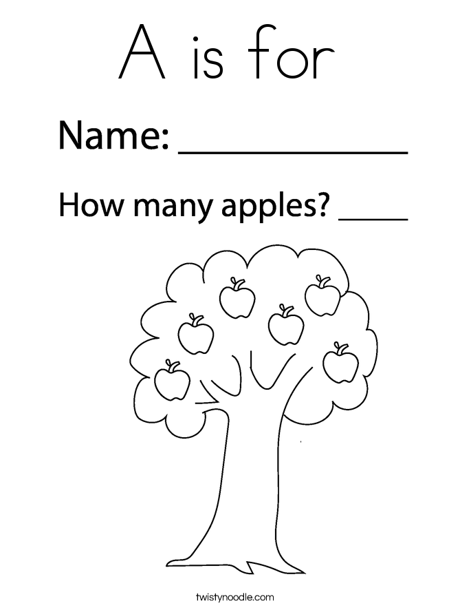 A is for  Coloring Page