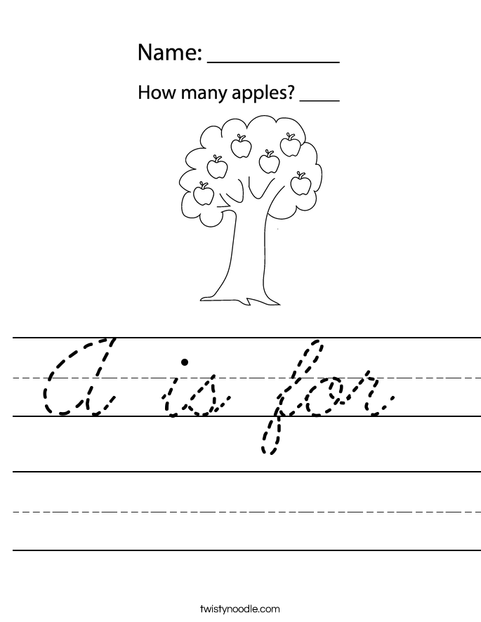 A is for  Worksheet