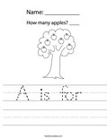 A is for  Worksheet
