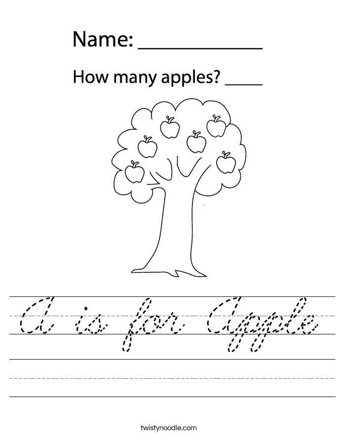 A is for Apple Worksheet