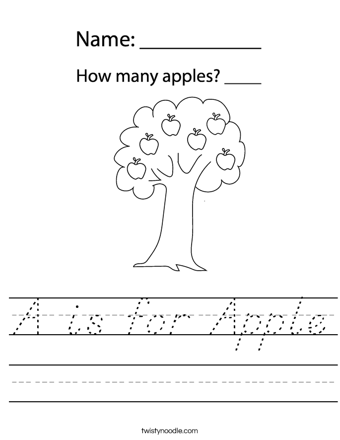 A is for Apple Worksheet